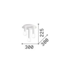 Ideal-Lux - Lampada da soffitto PETIT PL3 , 30 x 30 x h23 cm,<Dmora Discount