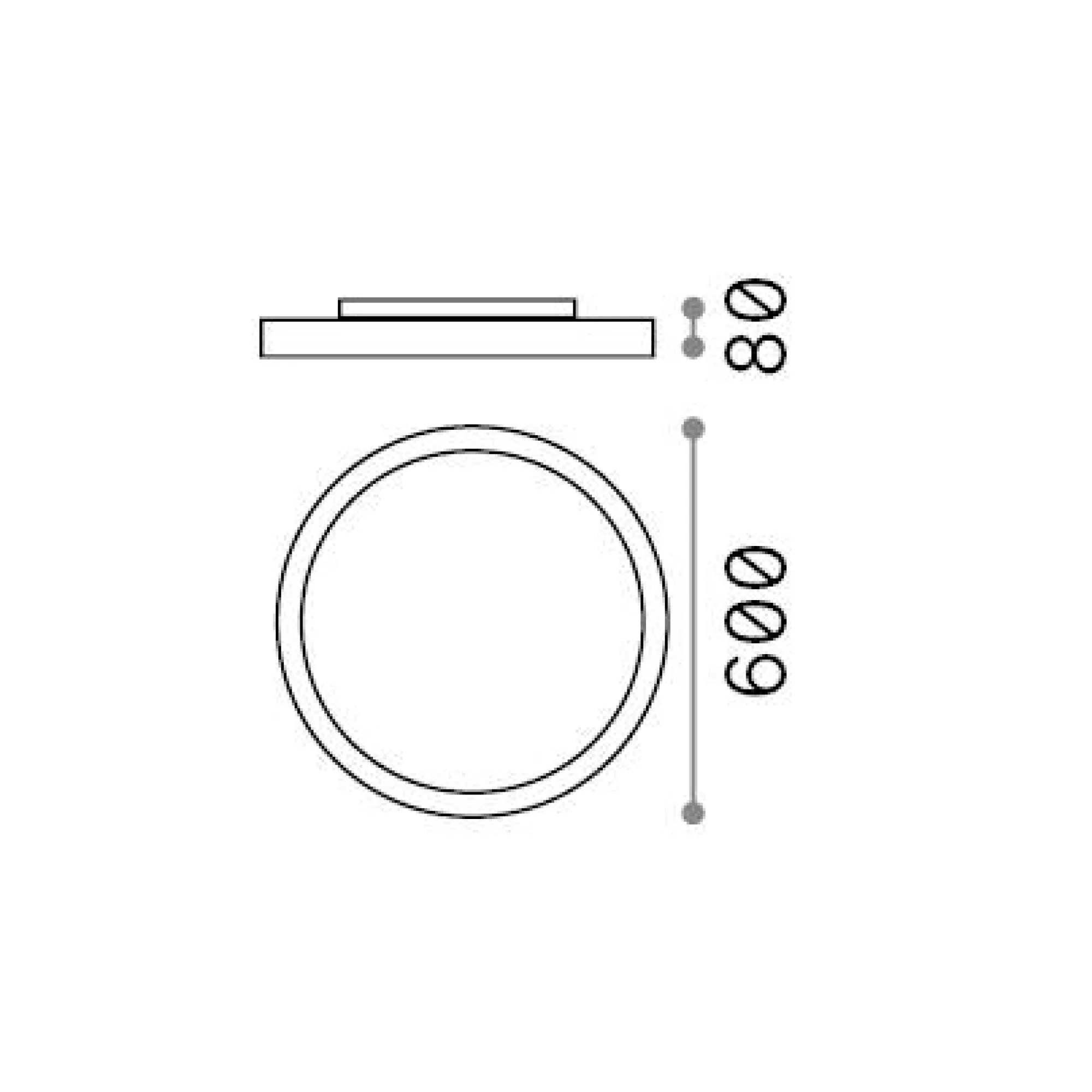 Ideal-Lux - Lampada da soffitto FLY PL D60 4000K , 60 x 60 x h8 cm,<Dmora Flash Sale