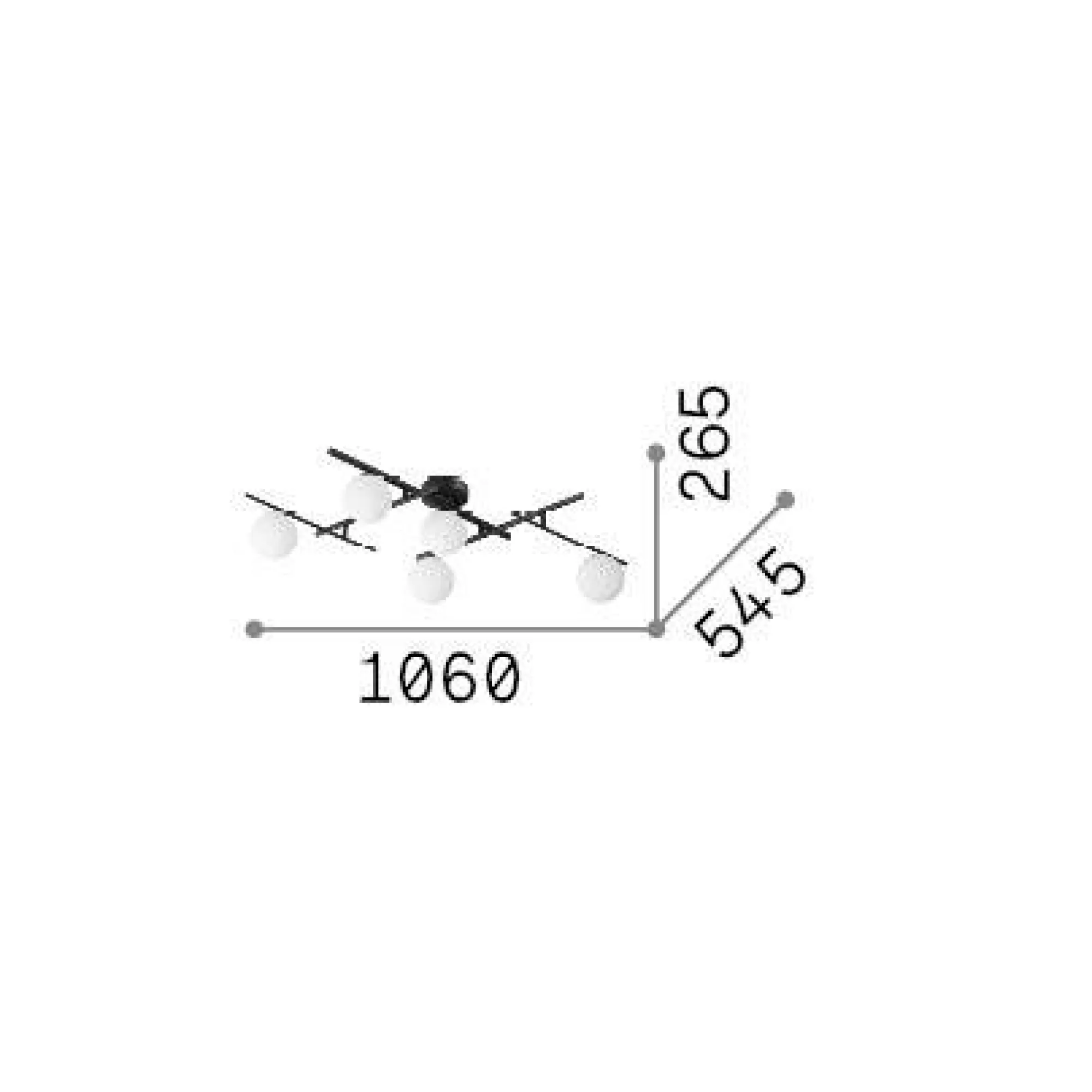 Ideal-Lux - Lampada da soffitto ATLAS PL5 , 106 x 55 x h27 cm,<Dmora Sale