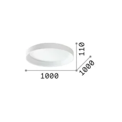 Ideal-Lux - Lampada da soffitto ZIGGY PL D100 , 100 x 100 x h11 cm,<Dmora New