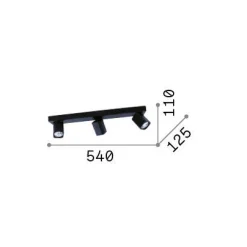 Ideal-Lux - Lampada da soffitto RUDY PL3 SQUARE , 54 x 13 x h9 cm,<Dmora Best