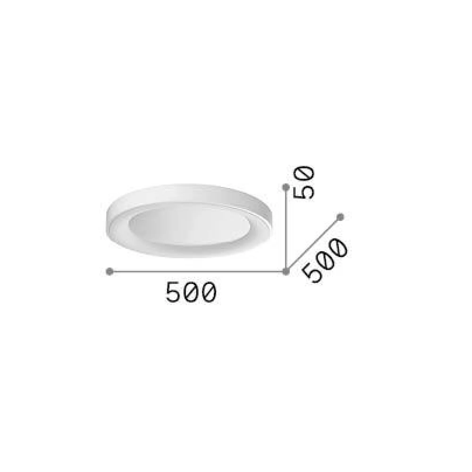 Ideal-Lux - Lampada da soffitto PLANET PL D50 , 50 x 50 x h5 cm,<Dmora Clearance