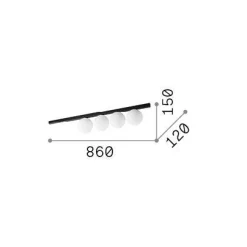 Ideal-Lux - Lampada da soffitto BINOMIO PL4 , 86 x 12 x h15 cm,<Dmora Hot