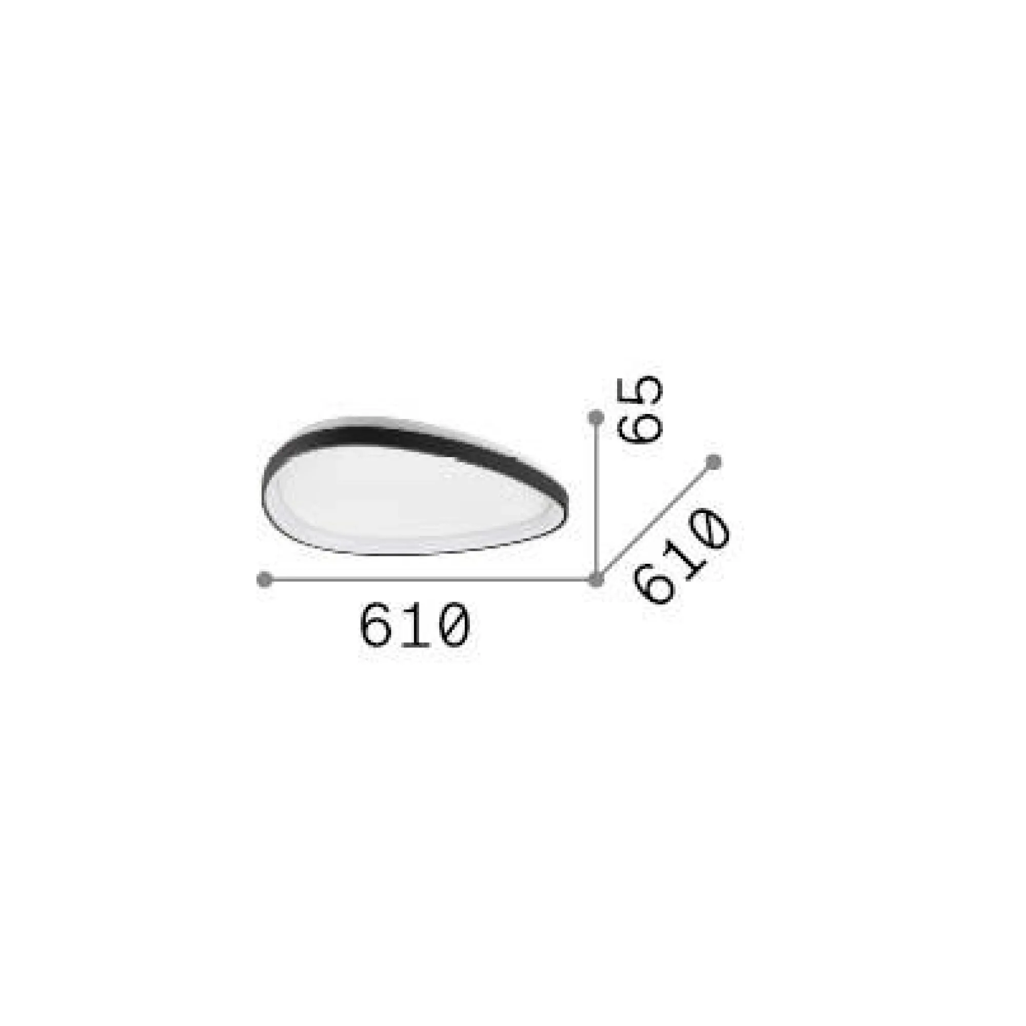 Ideal-Lux - Lampada da soffitto GEMINI PL D061 DALI/PUSH , 61 x 61 x h7 cm,<Dmora Online