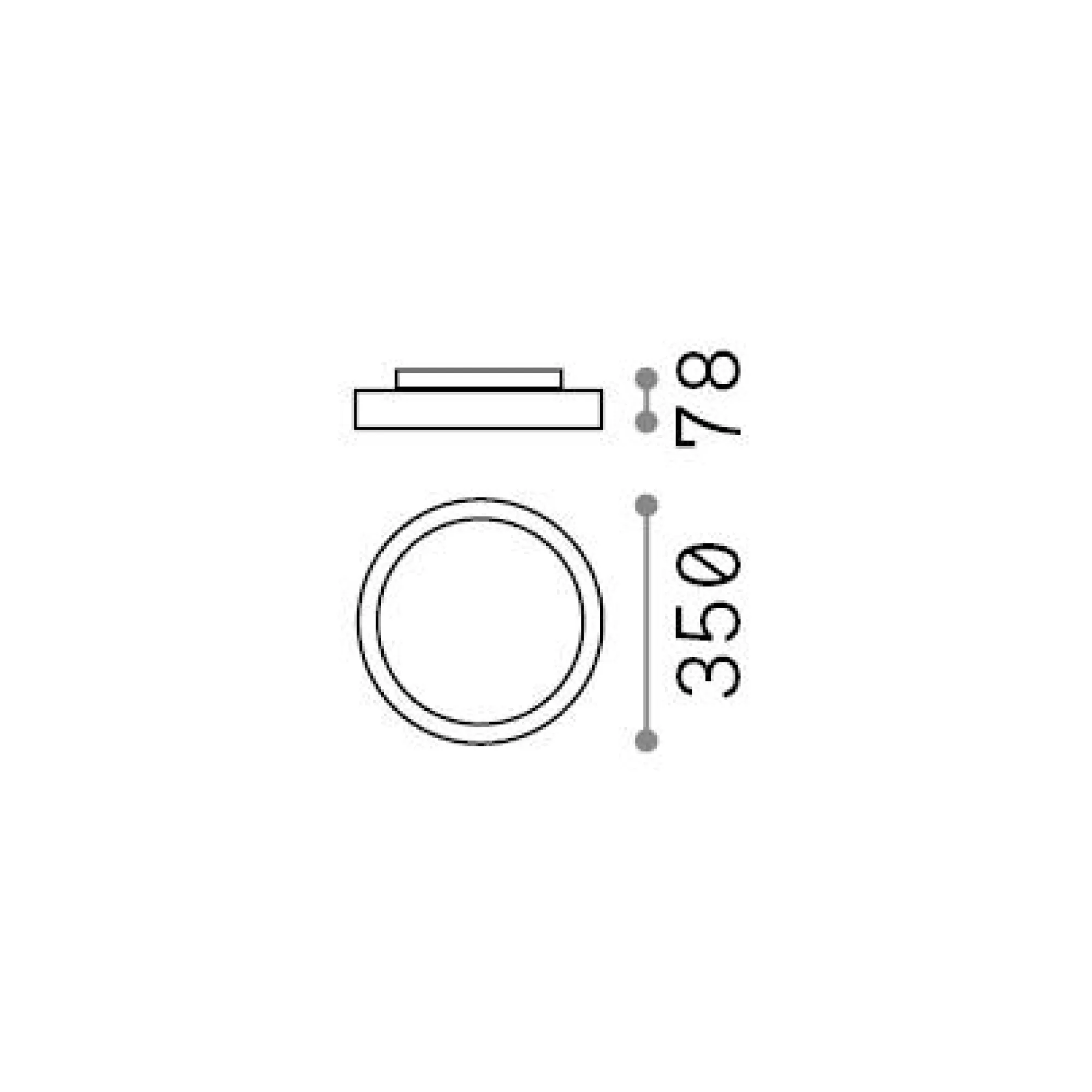 Ideal-Lux - Lampada da soffitto FLY PL D35 4000K , 35 x 35 x h8 cm,<Dmora Flash Sale
