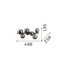 Ideal-Lux - Lampada da soffitto PERLAGE PL6 FUME', 49 x 25 x h20 cm,<Dmora Best Sale