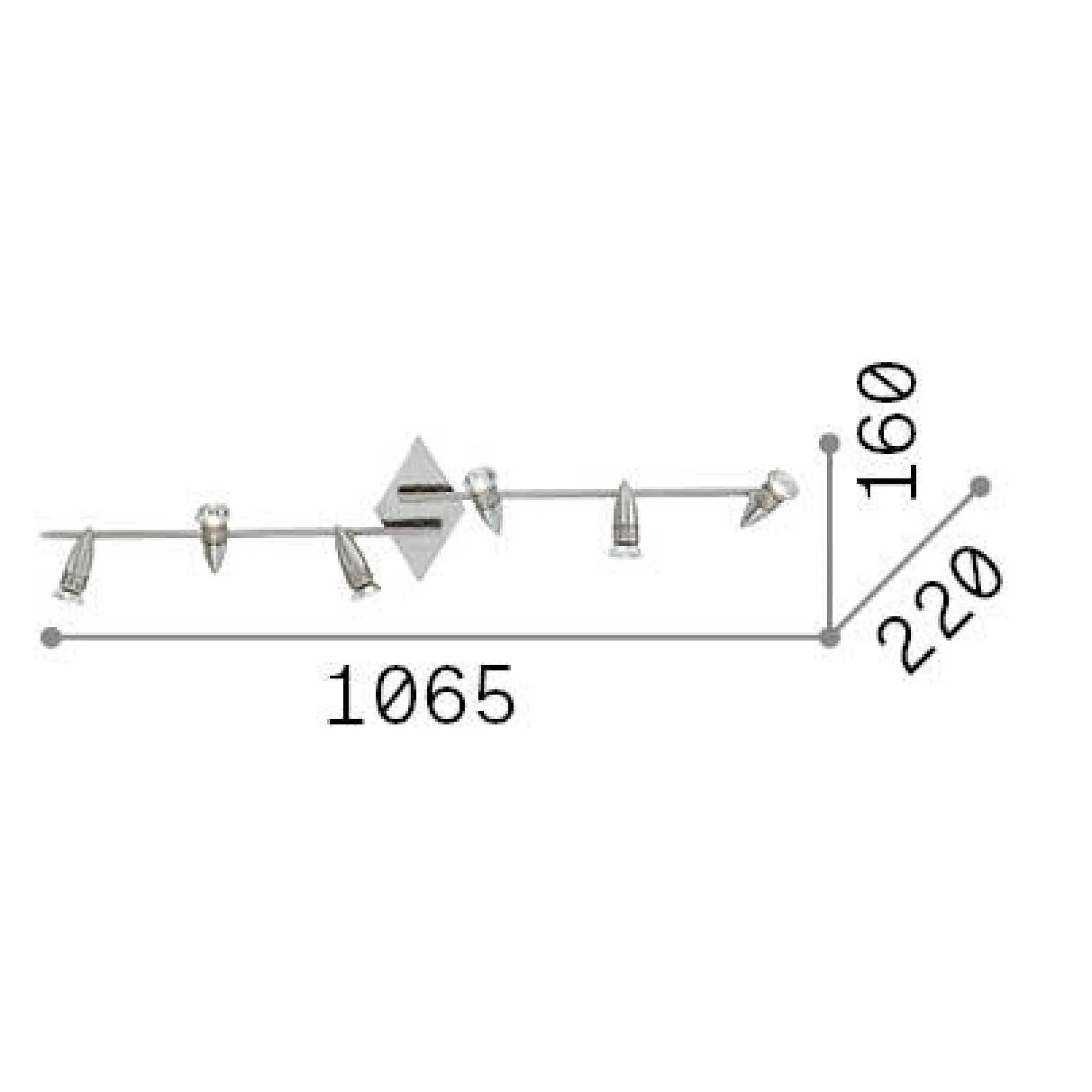 Ideal-Lux - Lampada da soffitto ALFA PL6 , 107 x 22 x h16 cm,<Dmora Clearance
