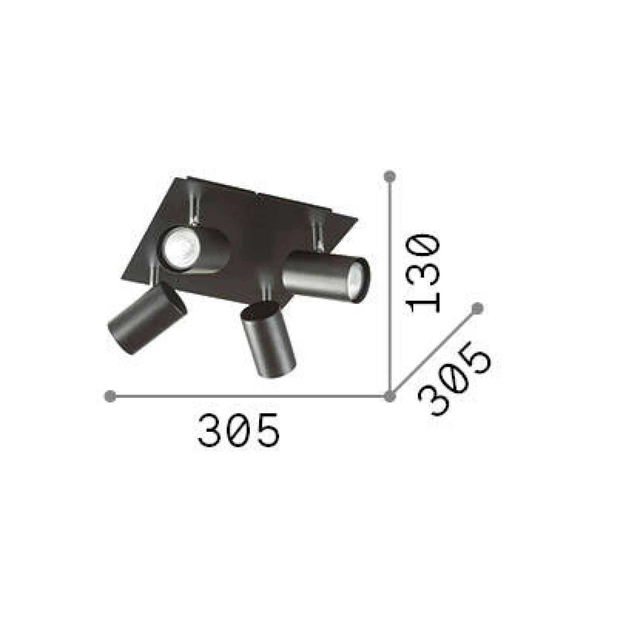 Ideal-Lux - Lampada da soffitto SPOT PL4 , 31 x 31 x h13 cm,<Dmora Outlet