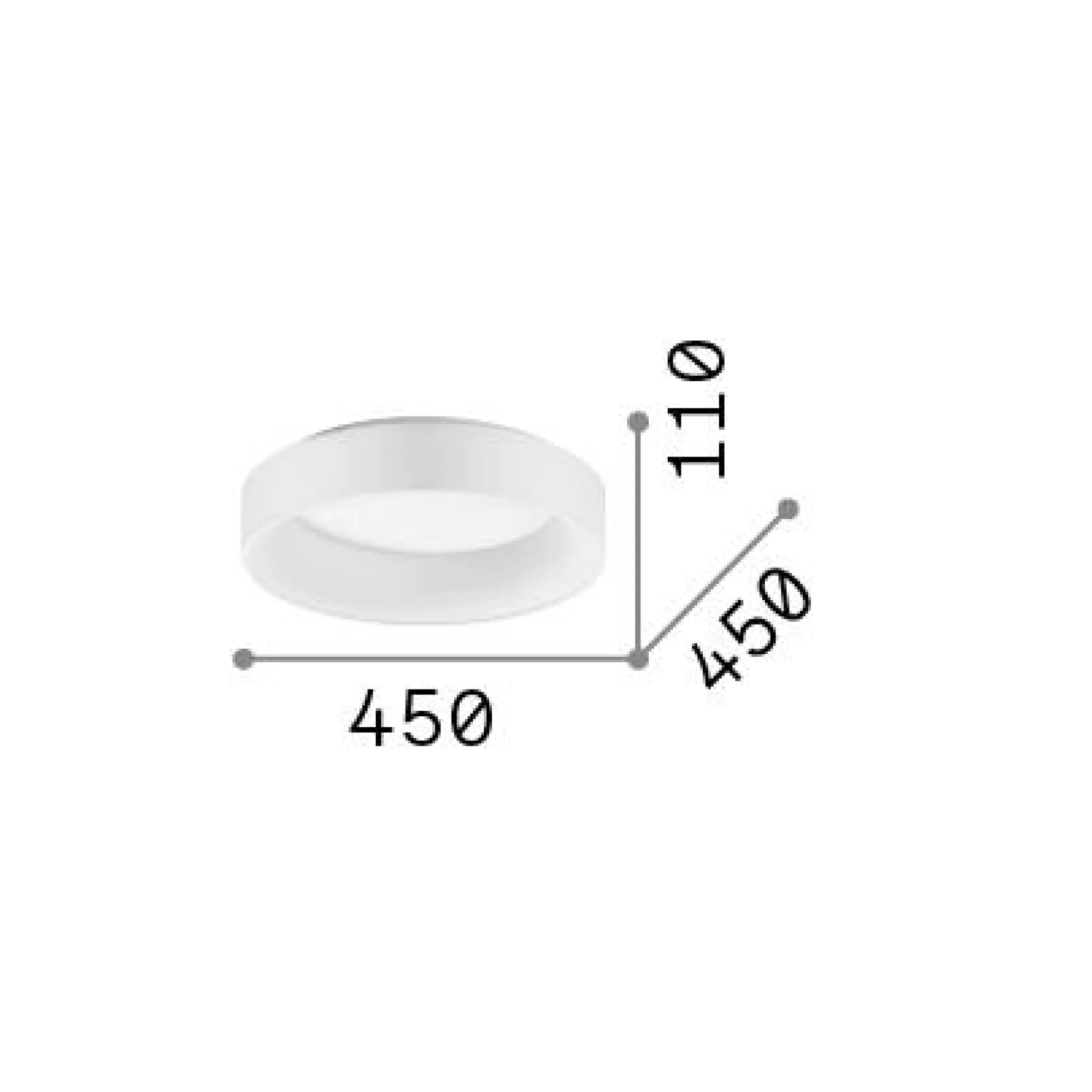 Ideal-Lux - Lampada da soffitto ZIGGY PL D045 , 45 x 45 x h11 cm,<Dmora Shop