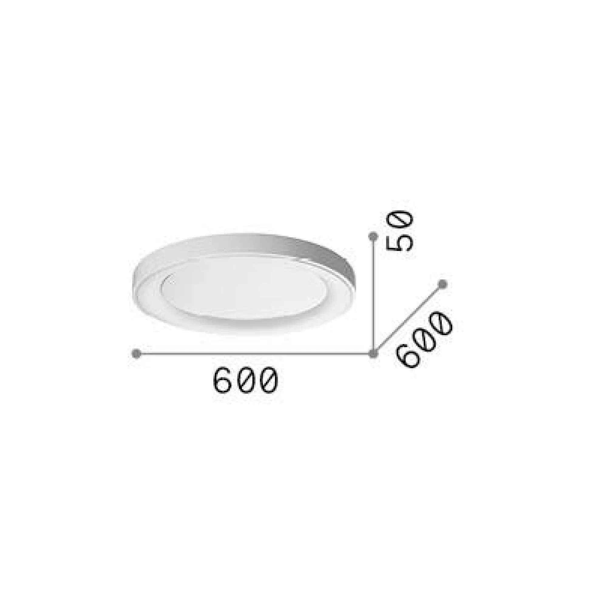 Ideal-Lux - Lampada da soffitto PLANET PL D60 , 60 x 60 x h5 cm,<Dmora New