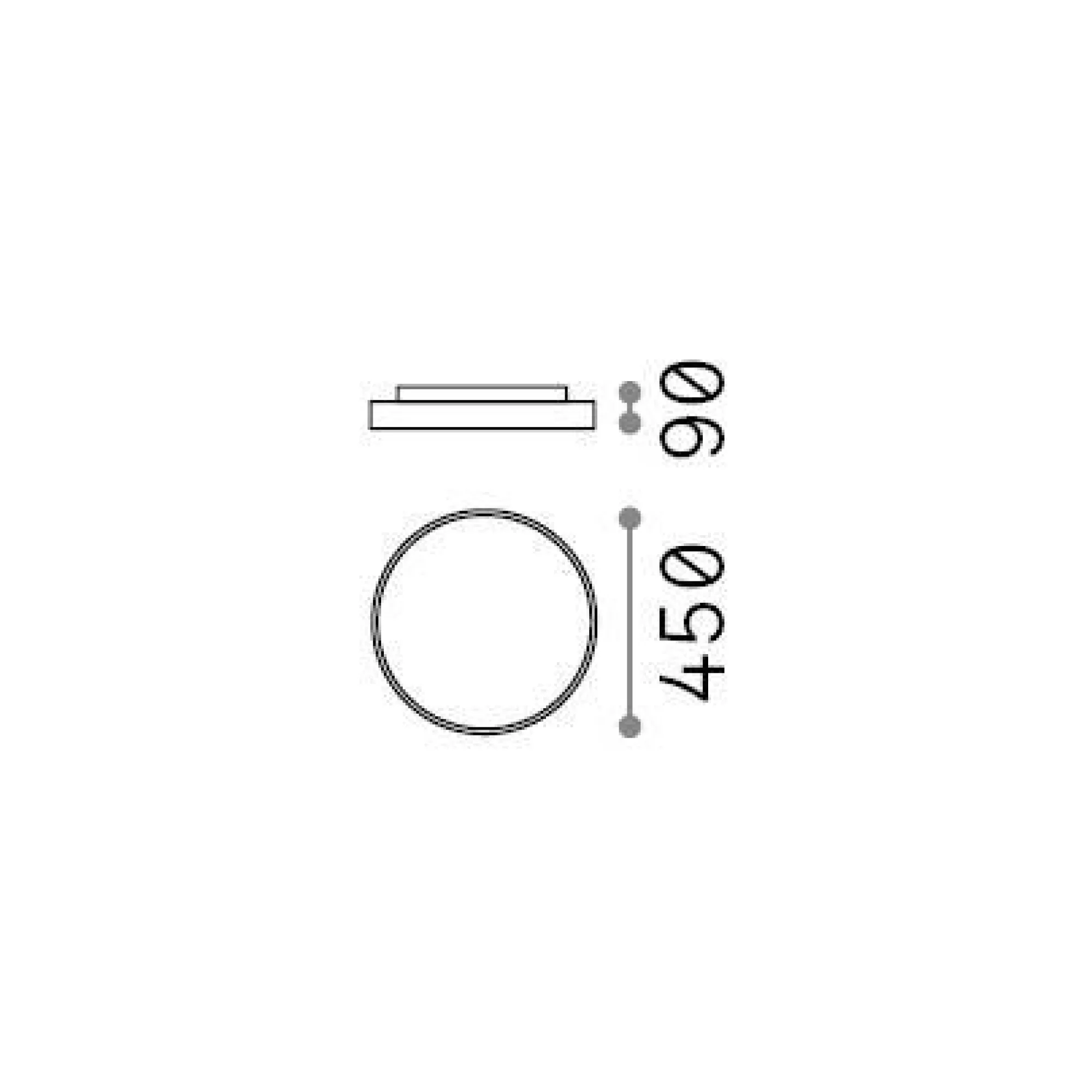 Ideal-Lux - Lampada da soffitto HALO PL D45 4000K, 45 x 45 x h9 cm,<Dmora Online