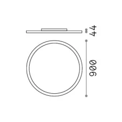 Ideal-Lux - Lampada da soffitto FLY SLIM PL D90 4000K, 90 x 90 x h4 cm,<Dmora Online