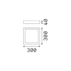 Ideal-Lux - Lampada da soffitto UNIVERSAL PL D30 SQUARE 3000K, 30 x 30 x h4 cm,<Dmora Sale