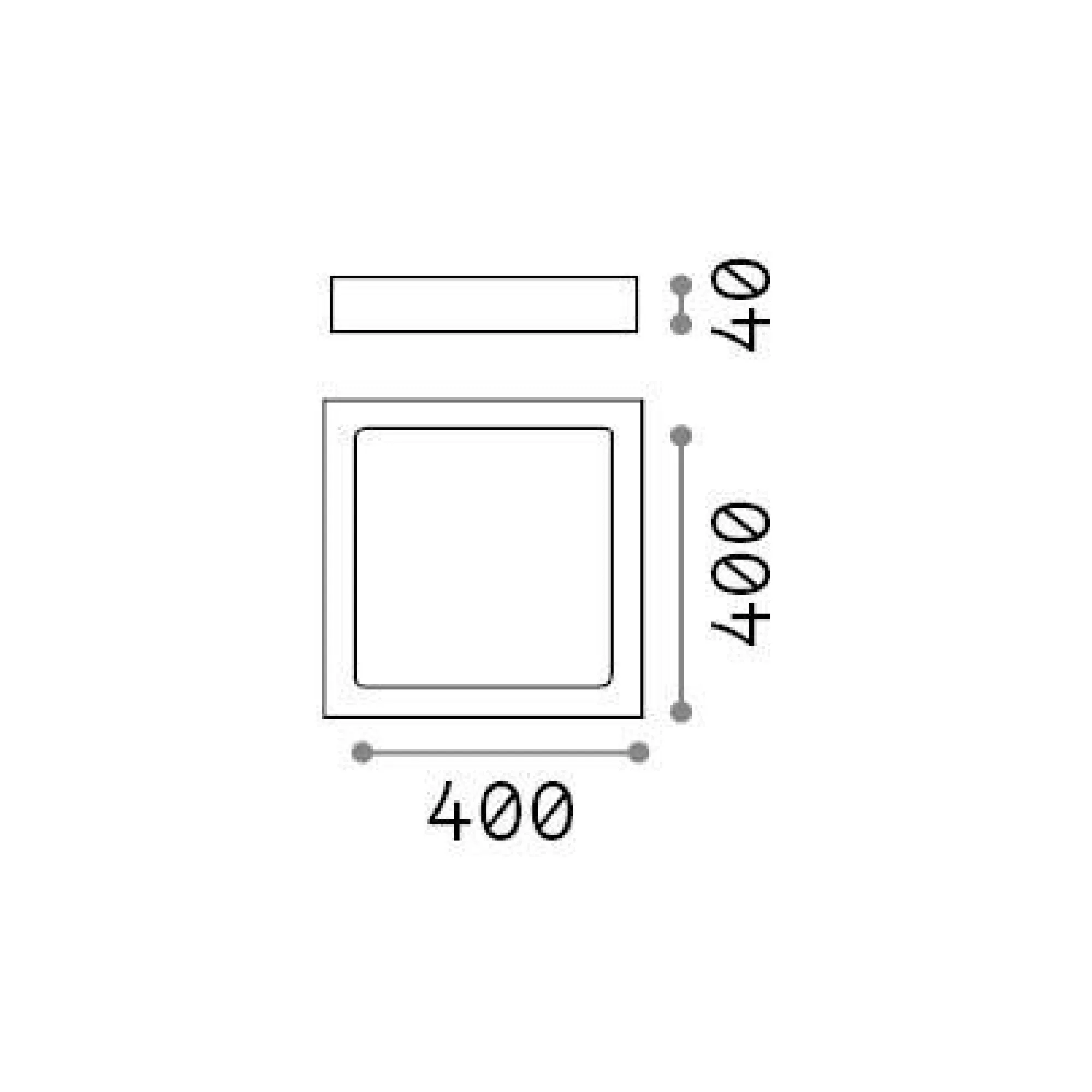 Ideal-Lux - Lampada da soffitto UNIVERSAL PL D40 SQUARE 3000K, 40 x 40 x h4 cm,<Dmora Online