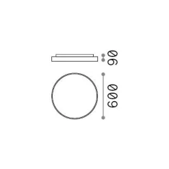 Ideal-Lux - Lampada da soffitto HALO PL D60 4000K, 60 x 60 x h9 cm,<Dmora Clearance