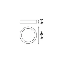 Ideal-Lux - Lampada da soffitto UNIVERSAL PL D40 ROUND 4000K, 40 x 40 x h4 cm,<Dmora Cheap