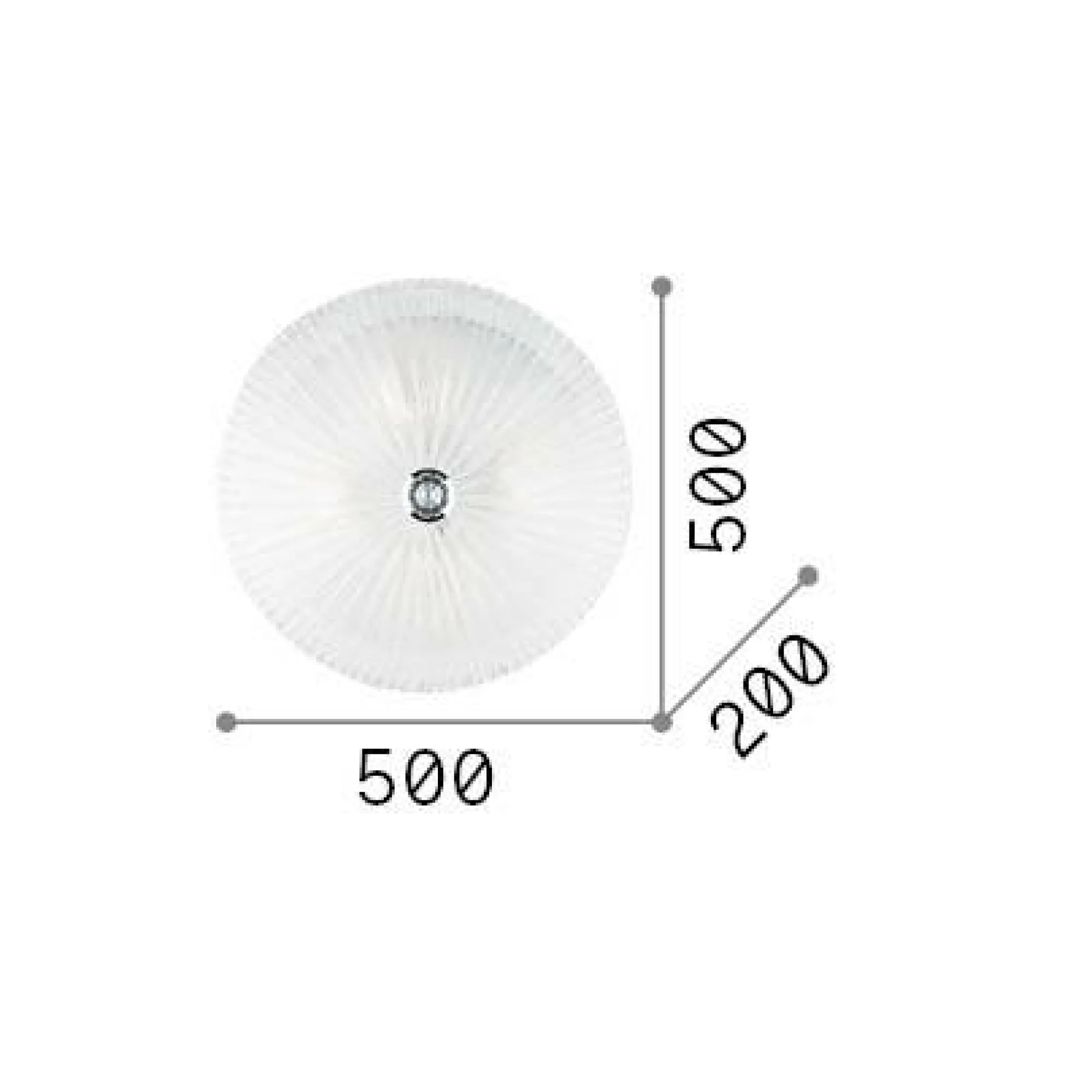Ideal-Lux - Lampada da soffitto SHELL PL4 , 50 x 50 x h20 cm,<Dmora Clearance