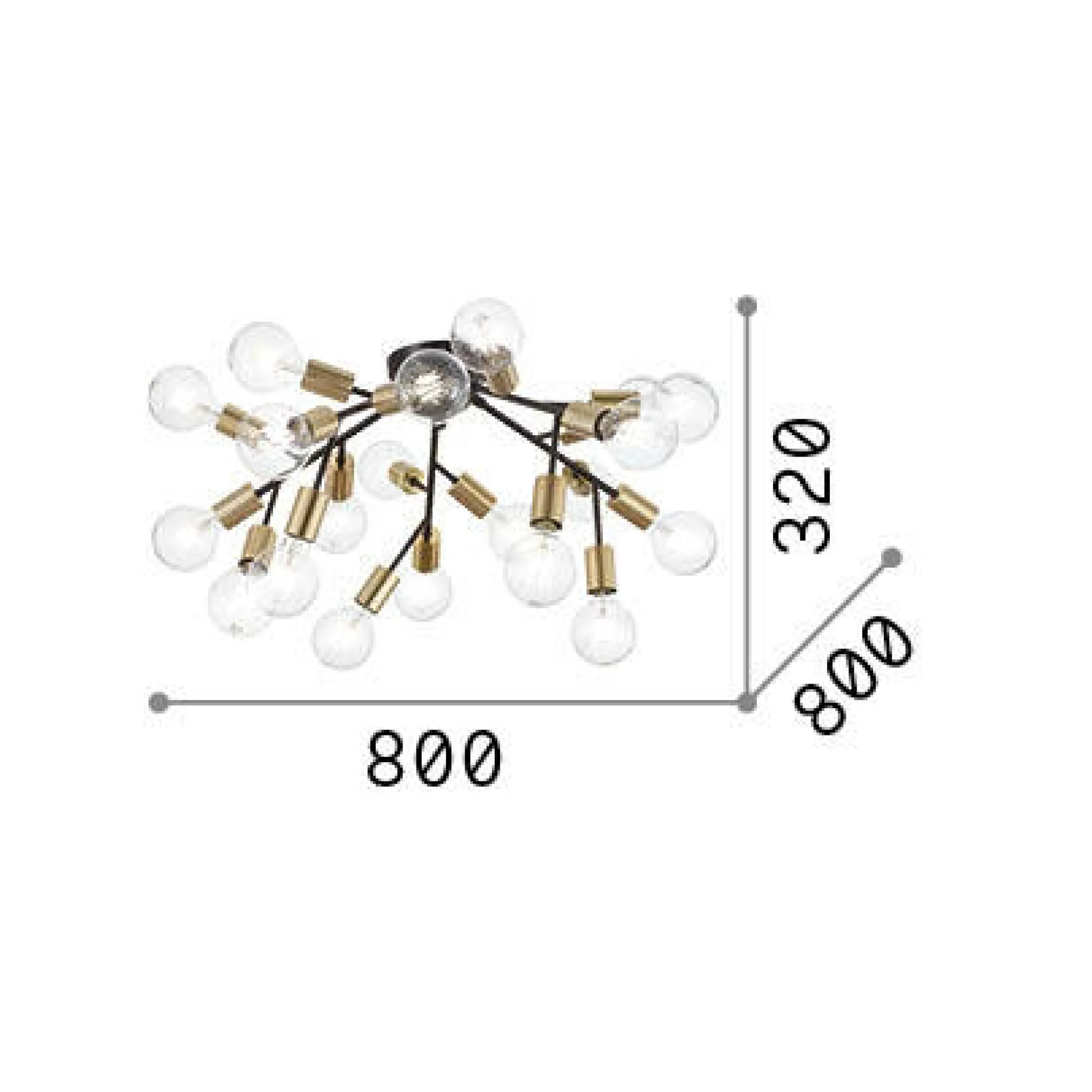 Ideal-Lux - Lampada da soffitto SPARK PL20, 80 x 80 x h32 cm,<Dmora Outlet