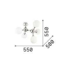 Ideal-Lux - Lampada da soffitto NODI PL5 , 55 x 50 x h55 cm,<Dmora Fashion