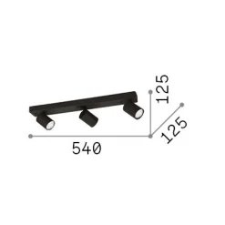 Ideal-Lux - Lampada da soffitto RUDY PL3 ROUND , 54 x 13 x h9 cm,<Dmora Outlet