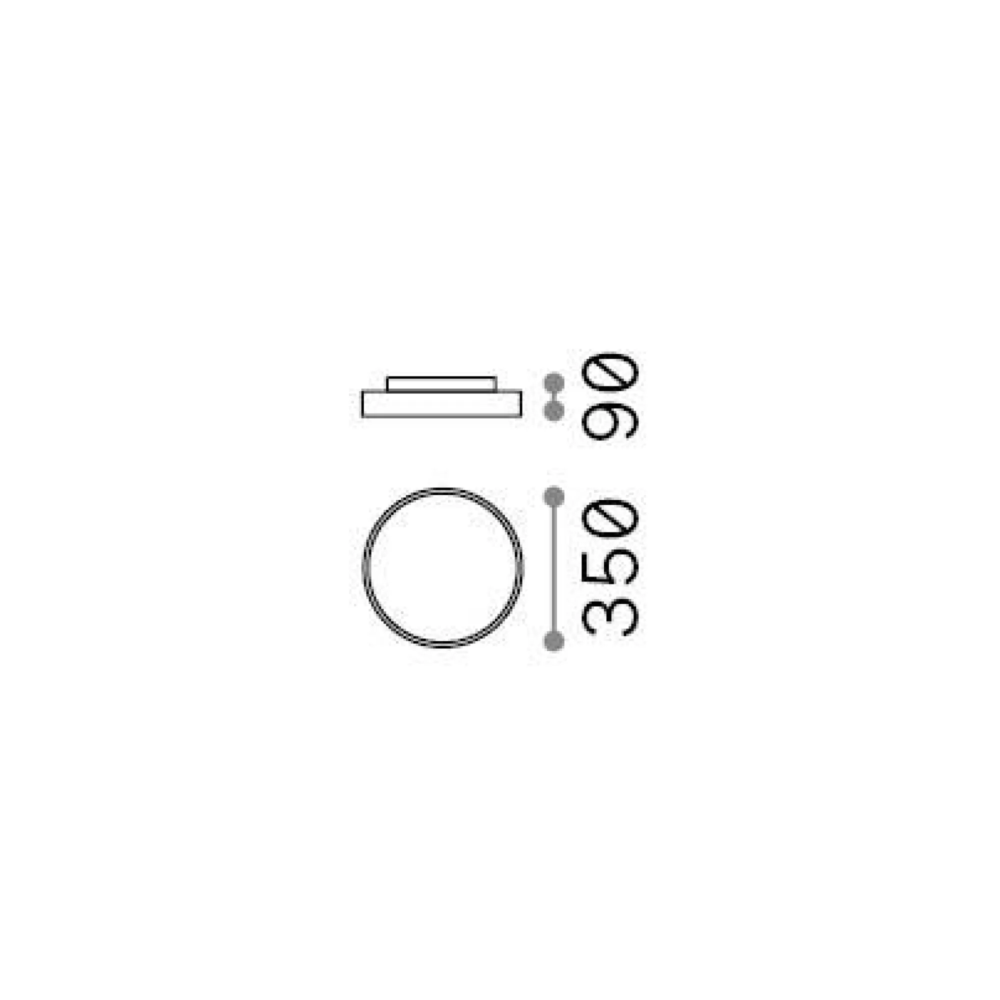Ideal-Lux - Lampada da soffitto HALO PL D35 4000K, 35 x 35 x h9 cm,<Dmora Outlet