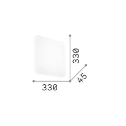 Ideal-Lux - Lampada da soffitto CLARA PL SQUARE 4000K, 33 x 33 x h5 cm,<Dmora Best