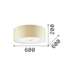 Ideal-Lux - Lampada da soffitto WOODY PL5 , 60 x 60 x h20 cm,<Dmora Cheap