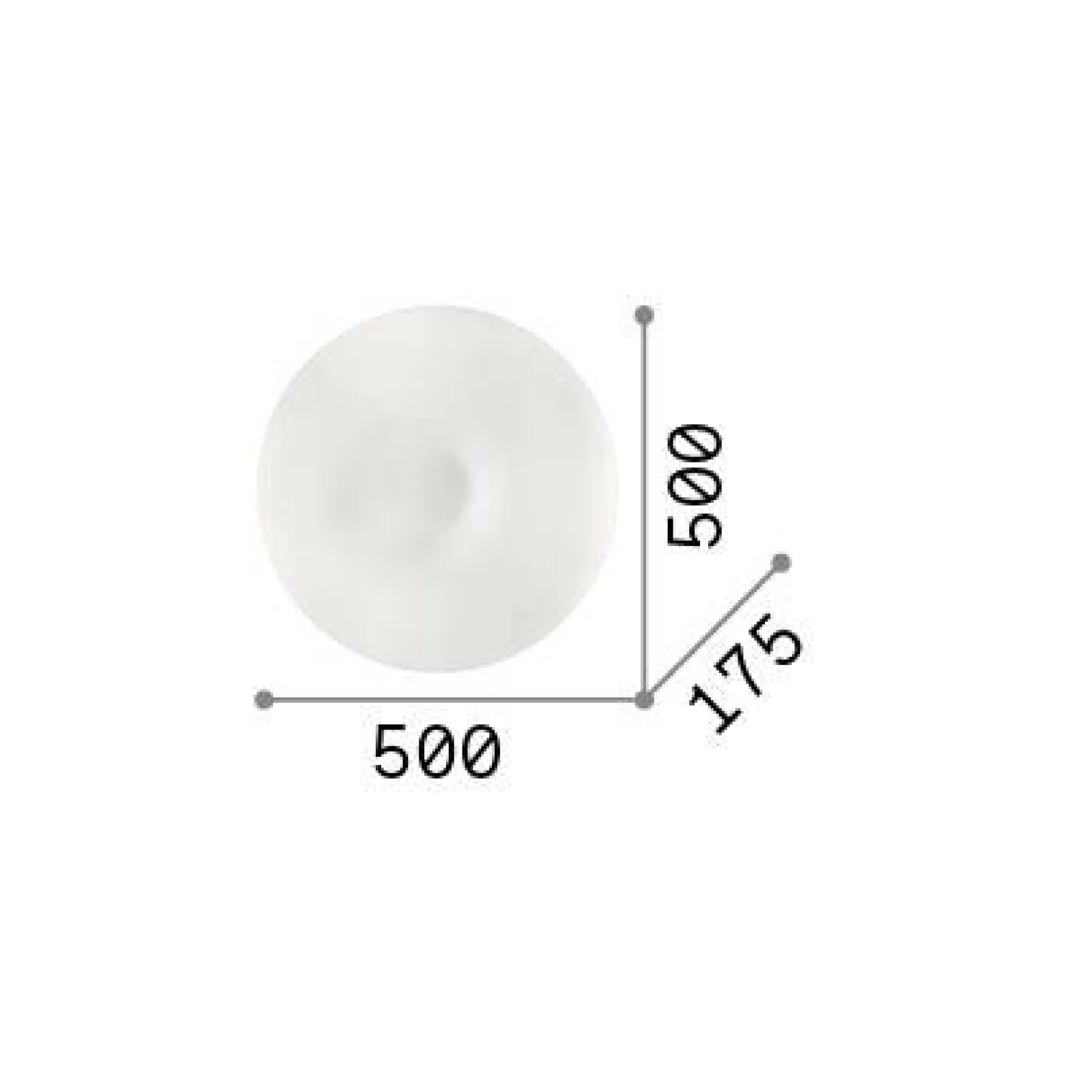 Ideal-Lux - Lampada da soffitto GLORY PL3 D50, 50 x 50 x h18 cm,<Dmora Best