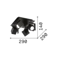 Ideal-Lux - Lampada da soffitto MOUSE PL4 , 29 x 29 x h14 cm,<Dmora Outlet