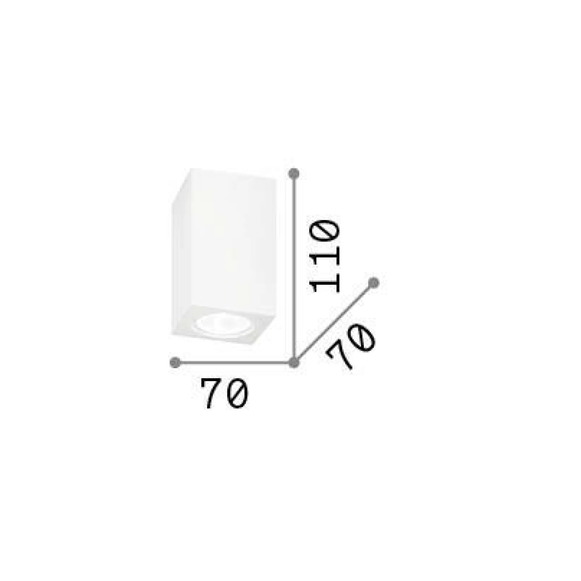 Ideal-Lux - Lampada da soffitto TOWER PL1 SQUARE, 7 x 7 x h11 cm,<Dmora Store