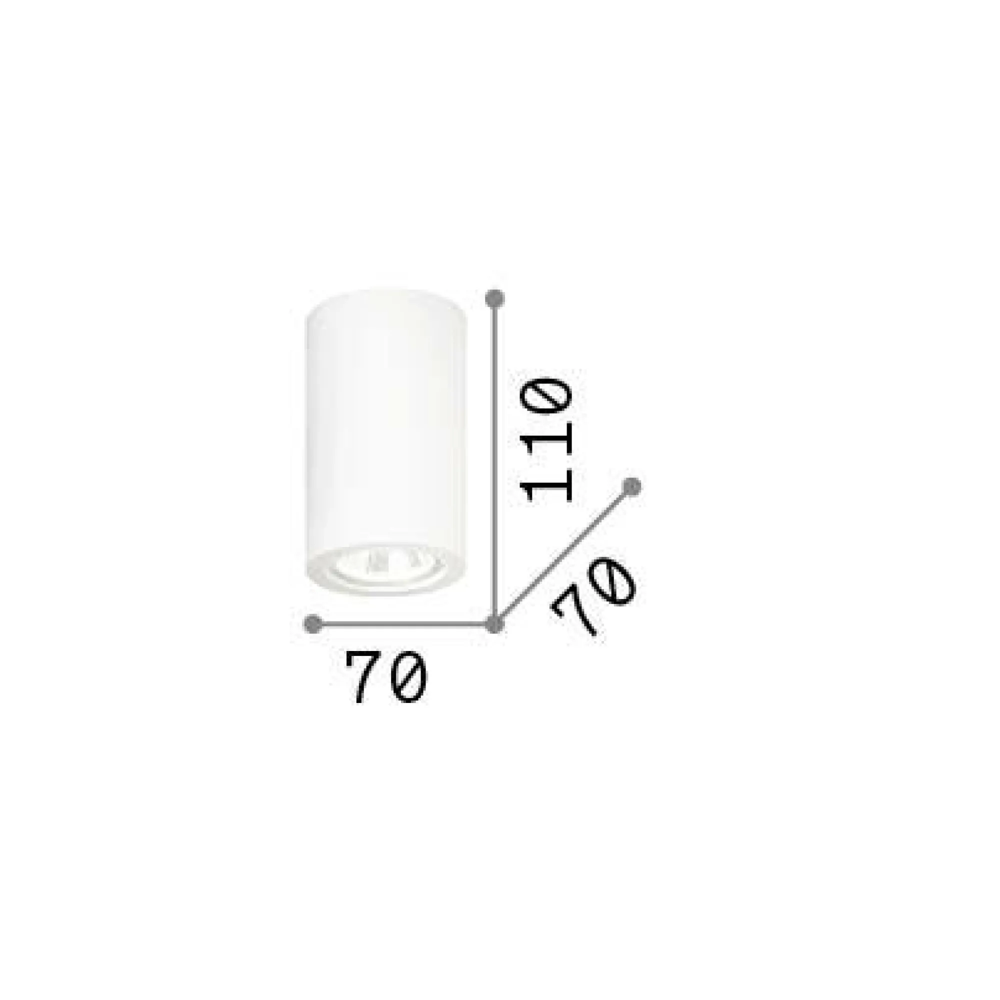 Ideal-Lux - Lampada da soffitto TOWER PL1 ROUND, 7 x 7 x h11 cm,<Dmora Store