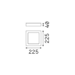 Ideal-Lux - Lampada da soffitto UNIVERSAL PL D22 SQUARE 3000K, 22 x 22 x h4 cm,<Dmora Store