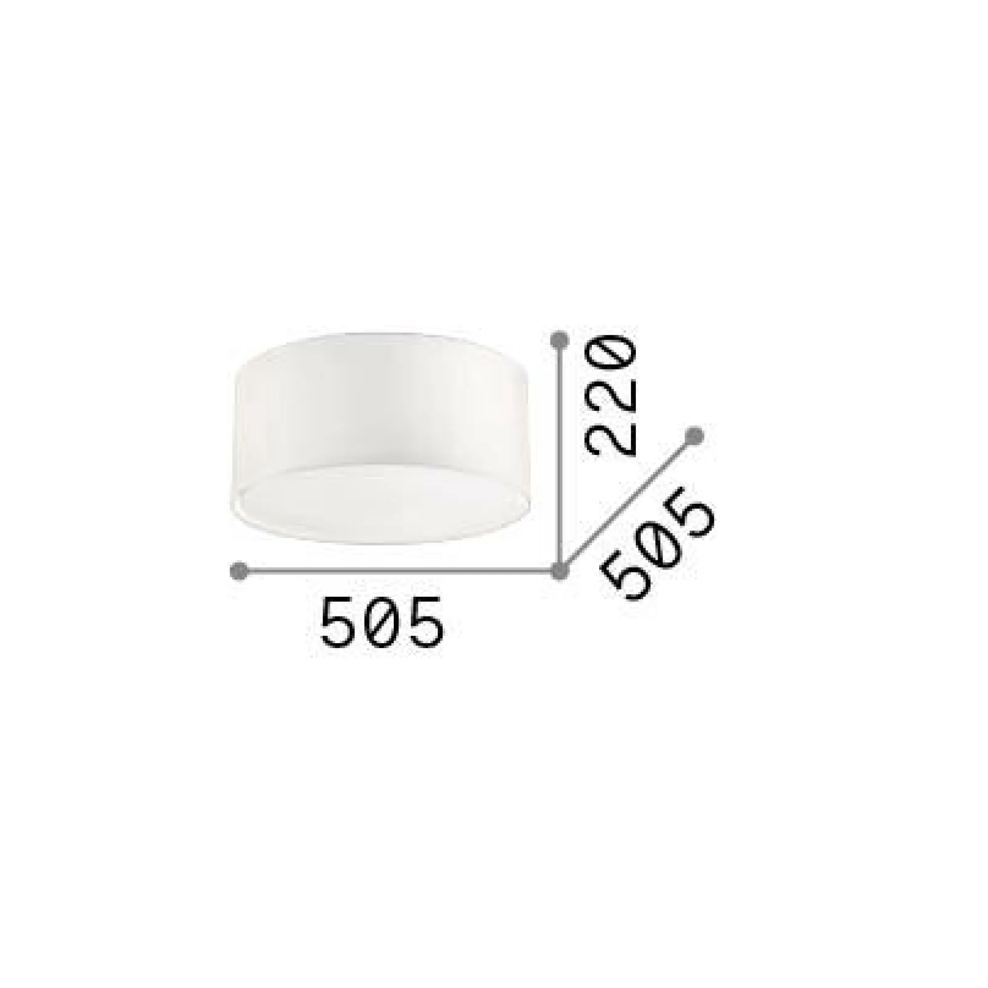 Ideal-Lux - Lampada da soffitto WHEEL PL3, 51 x 51 x h22 cm,<Dmora Cheap