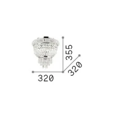 Ideal-Lux - Lampada da soffitto DUBAI PL3 , 32 x 32 x h36 cm,<Dmora Best