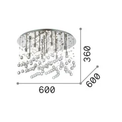 Ideal-Lux - Lampada da soffitto MOONLIGHT PL12 , 60 x 60 x h36 cm,<Dmora Online