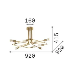 Ideal-Lux - Lampada da soffitto TRIUMPH PL8 , 92 x 92 x h42 cm,<Dmora Cheap