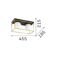 Ideal-Lux - Lampada da soffitto LINGOTTO PL2 , 46 x 19 x h22 cm,<Dmora Discount