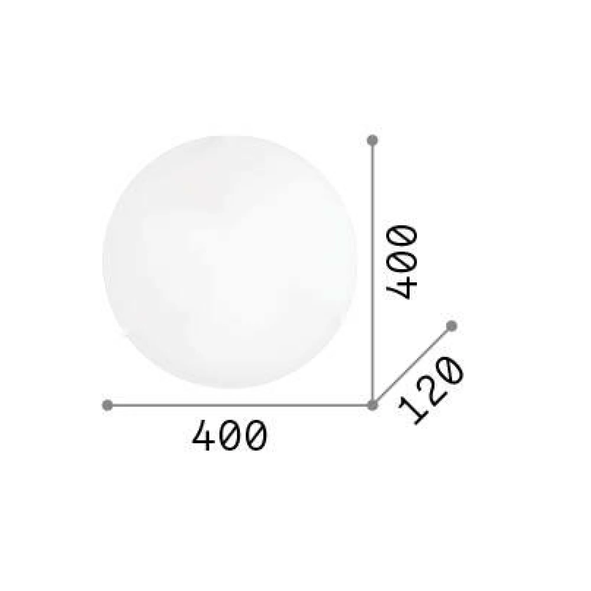 Ideal-Lux - Lampada da soffitto SIMPLY PL3, 40 x 40 x h12 cm,<Dmora Fashion