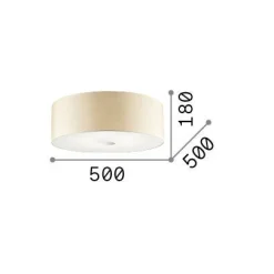 Ideal-Lux - Lampada da soffitto WOODY PL4 WOOD, 50 x 50 x h18 cm,<Dmora Cheap