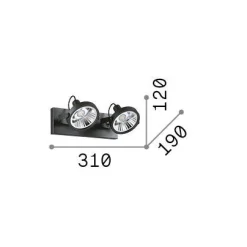 Ideal-Lux - Lampada da soffitto GLIM PL2 , 31 x 12 x h19 cm,<Dmora Store