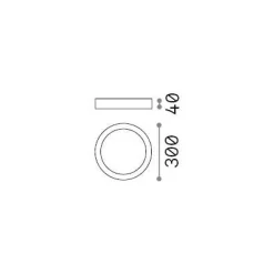 Ideal-Lux - Lampada da soffitto UNIVERSAL PL D30 ROUND 3000K, 30 x 30 x h4 cm,<Dmora Best Sale