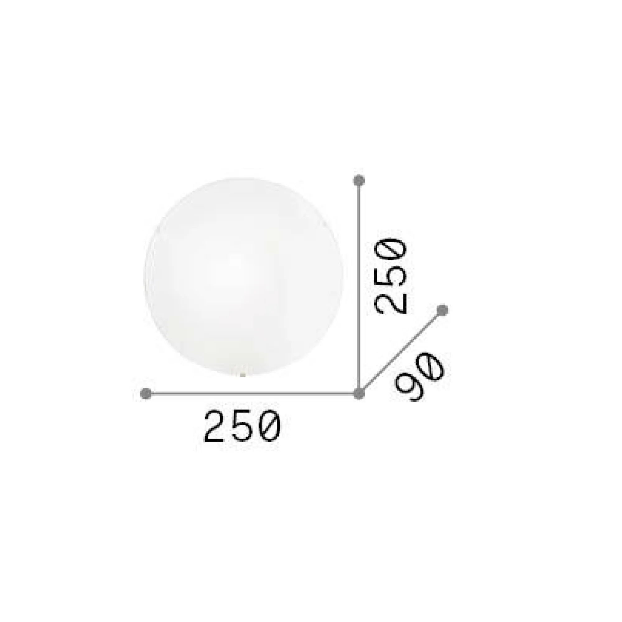 Ideal-Lux - Lampada da soffitto SIMPLY PL1, 25 x 25 x h9 cm,<Dmora Best Sale