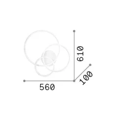 Ideal-Lux - Lampada da soffitto FRAME PL CERCHIO , 61 x 56 x h10 cm,<Dmora Store