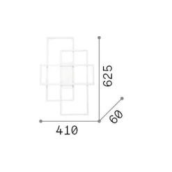 Ideal-Lux - Lampada da soffitto FRAME PL RETTANGOLO , 63 x 41 x h6 cm,<Dmora Cheap