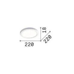 Ideal-Lux - Lampada da soffitto AURA PL ROUND 4000K , 22 x 22 x h2 cm,<Dmora New