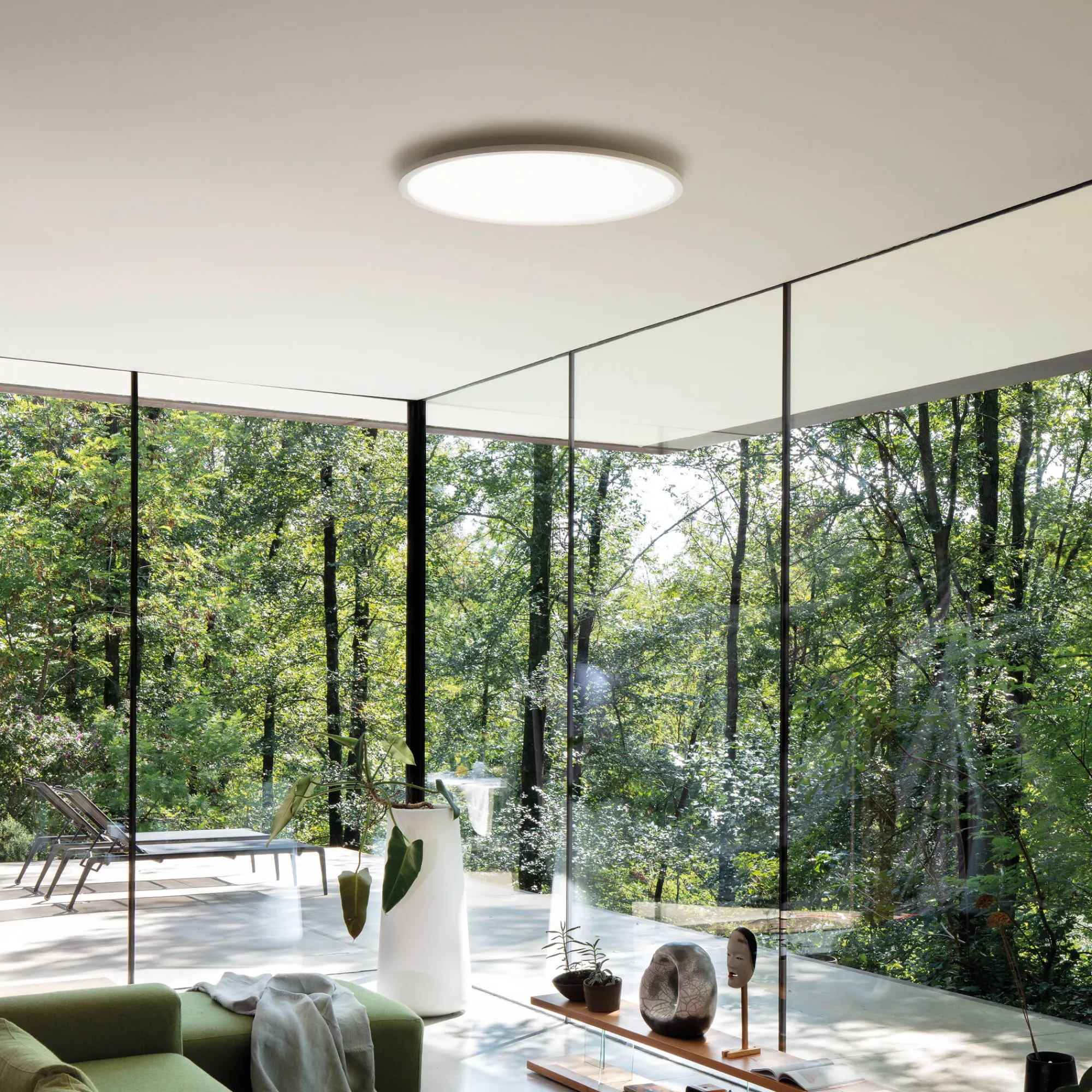 Ideal-Lux - Lampada da soffitto FLY SLIM PL D60 3000K, 60 x 60 x h4 cm,<Dmora New