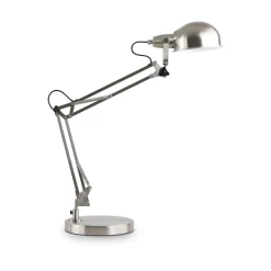 Ideal-Lux - Lampada da tavolo JOHNNY TL1 NICKEL, 21 x 51 x h65 cm,<Dmora Clearance