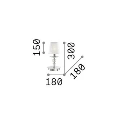 Ideal-Lux - Lampada da tavolo PEGASO TL1 SMALL , 18 x 18 x h30 cm,<Dmora Outlet