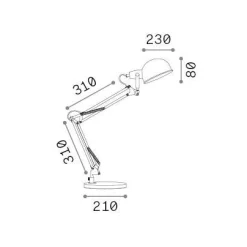 Ideal-Lux - Lampada da tavolo JOHNNY TL1 NICKEL, 21 x 51 x h65 cm,<Dmora Clearance