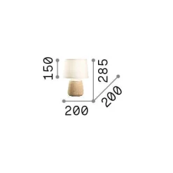 Ideal-Lux - Lampada da tavolo KALI'-2 TL1, 20 x 20 x h29 cm,<Dmora Fashion